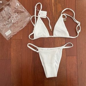 Monday Swimwear Barbados Bottom - White Sand Crinkle